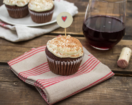 Red Wine Chocolate Cupcakes with Cream Cheese Frosting