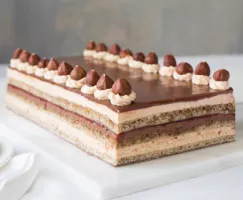 Milk Chocolate Cherry Opera Cake