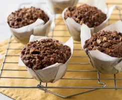 Coconut Turmeric Muffins with Cocoa Nib Streusel