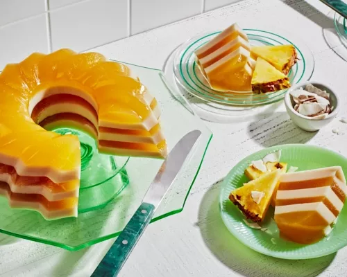 Piña Colada Layered Gelatin Dessert